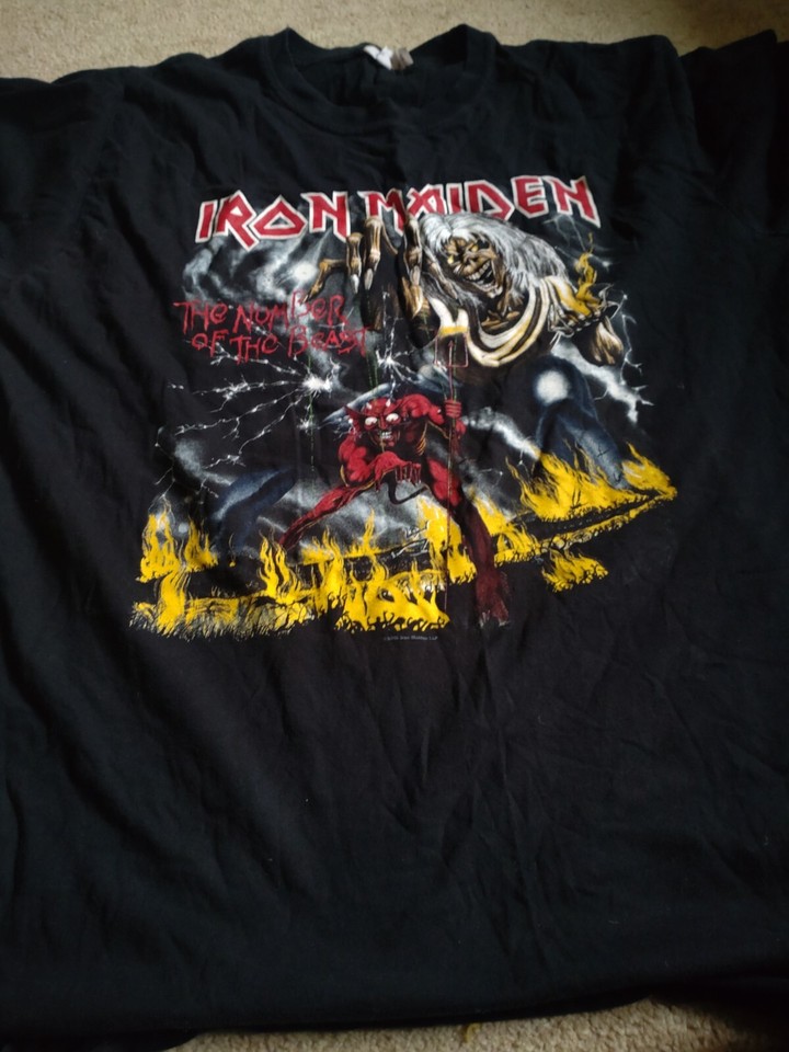 Iron Maiden Number Of The Beast T Shirt XL Metallica Black Sabbath AC/DC eBay