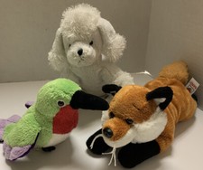 Ganz Lot Bean Bag Fox Lil Kinz Hummingbird Poodle Dog Webkinz Plush Bundle