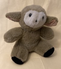 Vintage Brown Lamb Stuffed Animal Sheep Plush Toy 9 White Face Black Feet