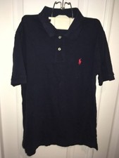 Polo Ralph Lauren Kids Big Boy Dark Blue Mesh Polo Shirt Medium 10-12