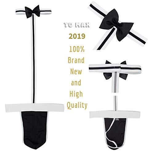 Men Sexy Underwear, Bow Tie Briefs Pouch Thong, Mens Low-Rise One Size Black - Bild 4 von 7