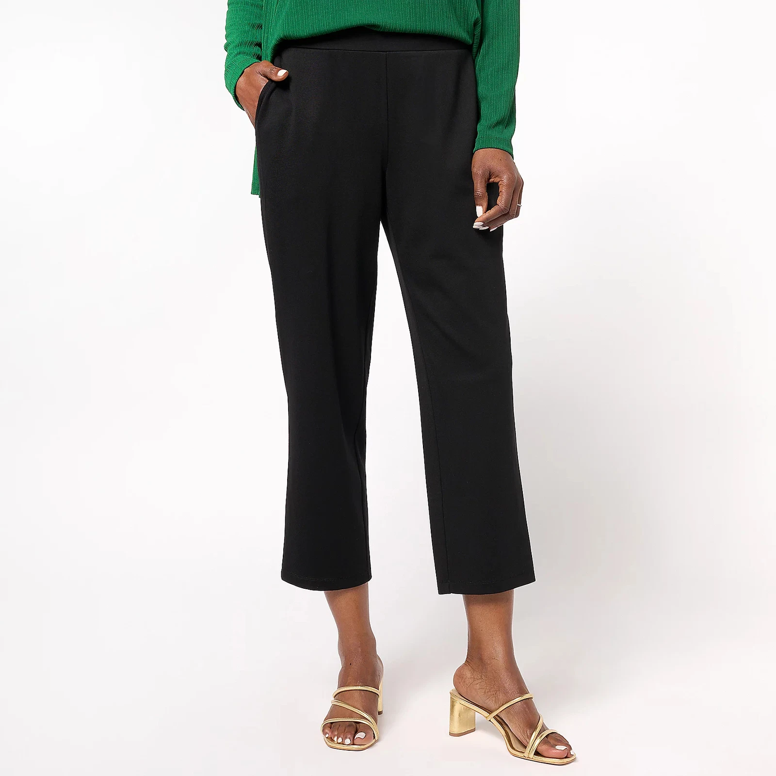 Pantalon de poêle en tricot suprême Susan Graver taille XXS Petite (XXSP) NOIR A607346