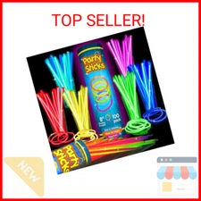 PartySticks 100 Ultra Bright Glow Sticks Bracelets and Necklaces - Premium Glow 