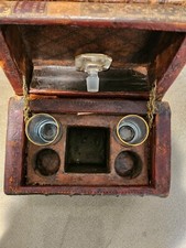 Antique Leather Book French Liquor Decanter Book Safe