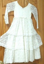 VTG GIRLS FLOWER GIRL MINIATURE BRIDE WEDDING DRESS GOWN 4
