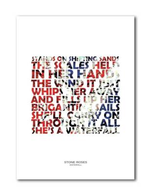 Stone Roses Waterfall A4 unframed Art Print Poster with Lyrics
