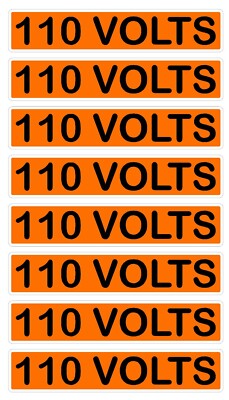 Conduit Line Marker Orange Black 110 115 120 208 220 240 480 Volt 3Phase Sticker