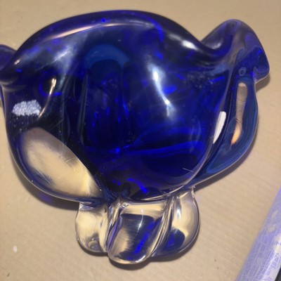 MadeCzechoslovakia  and  Glass Blue& Clear Bowl by Geneva collection 1960s