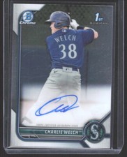 2022 Bowman Chrome #CPA-CW Charlie Welch Seattle Mariners Auto
