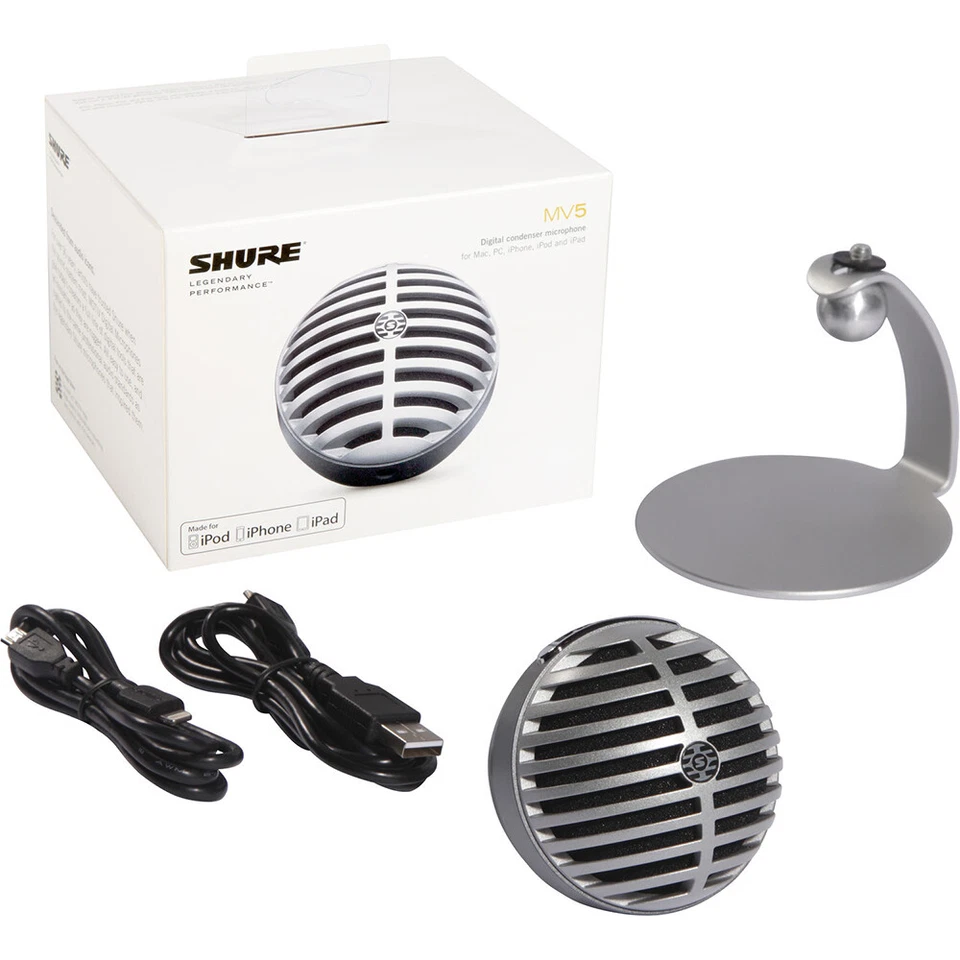 Shure MOTIV MV5 - Digital Condenser Microphone (Gray) - Image 2 of 4