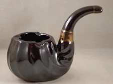 Pipe Shaped Ashtray Ceramic 1970s Japan Tobacciana Good Vintage Condition