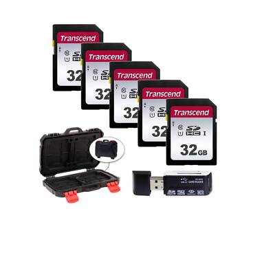 5 Transcend TS32GSDC300S 32GB UHS-I U1 SD Memory Cards +