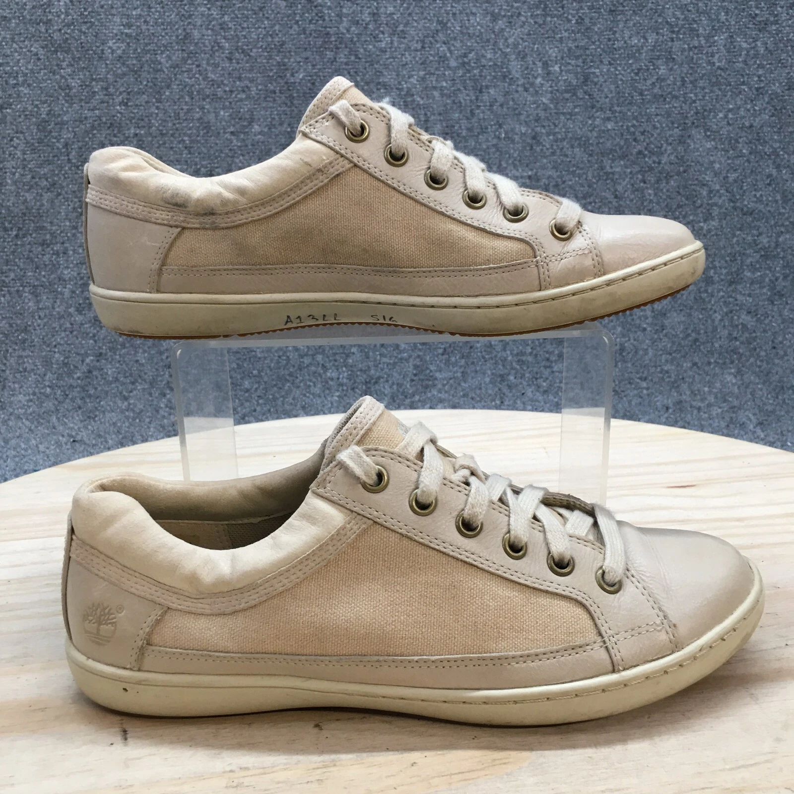 Scarpe Timberland donna 7 scarpe casual tela bianca comfort punta rotonda top basso