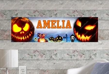 Halloween - Personalized Name Poster Customized Birthday Party Banner Wall Decor