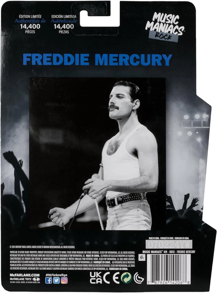 Freddie Mercury Action Figure Music Maniacs Rock Queen 6" Limited Edition NEW UK - Image 3 of 4