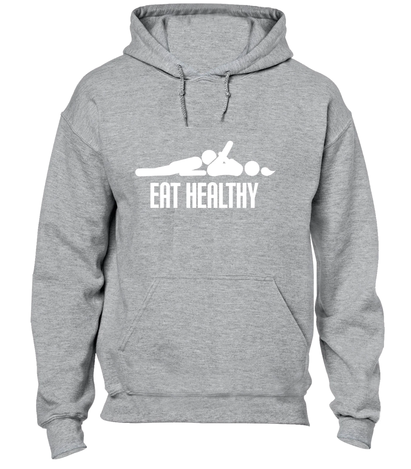 RHUDE FELPA CON CAPPUCCIO EAT HEALTHY FELPA DIVERTENTE SCHERZO RUDE DESIGN CARTONE ANIMATO TOP REGALO FANTASTICO