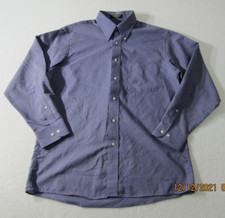 Arrow Shirt Mens 16-32/33 Blue Button Up Long Sleeve Pocket Outdoor Casual Men