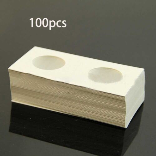 Durable 40mm Staple Coin Holder Display Clear Storage Protect Penny Cent 100pcs - Picture 1 of 6