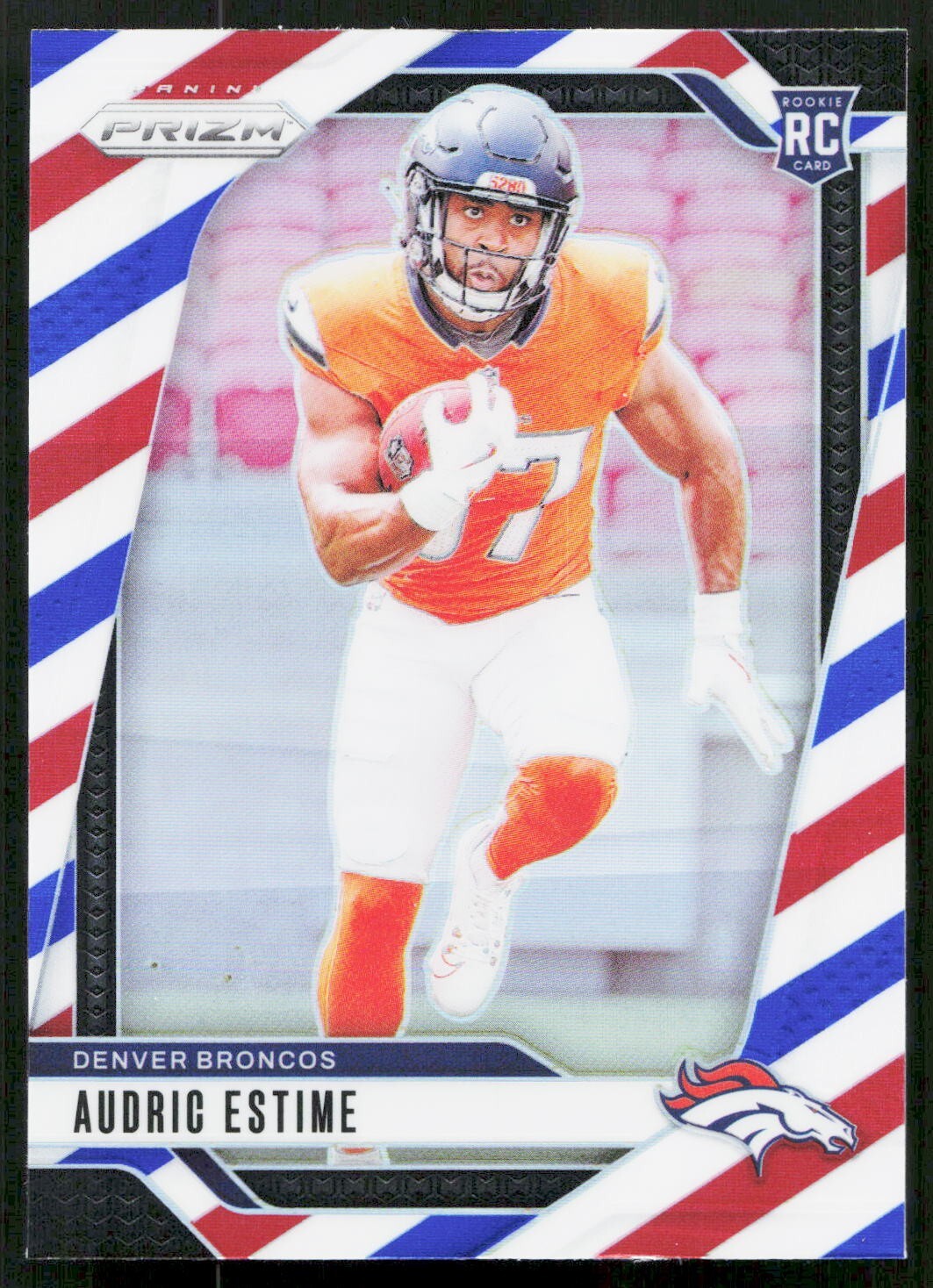 Audric Estime 2024 Panini Prizm #306 Rookie Denver Broncos Red White Blue Prizm