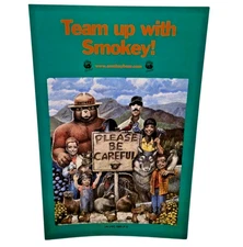 Smokey Bear “Team Up with Smokey” Vintage Wildfire Prevention Poster U.S. Forest