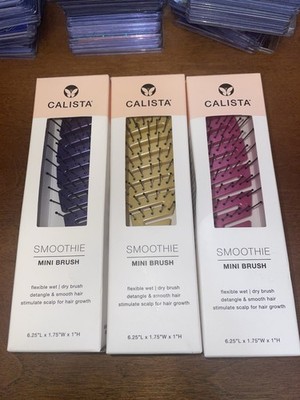 Calista Mini Smoothie Brush Trio (3) Gold, Purple, Pink New In Boxes