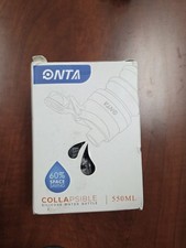 Collapsible Travel Water Bottle 550ml Reuseable Silicone Ships Free Sealed Black