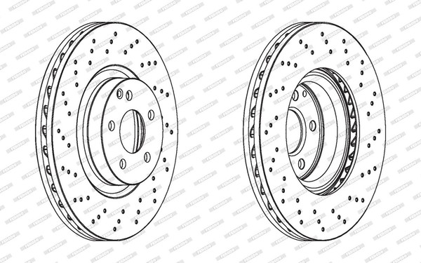 2X Bremsscheibe Premier Coat+ Disc Ferodo DDF1769C-1 FüR Klasse W221 Mercedes-image