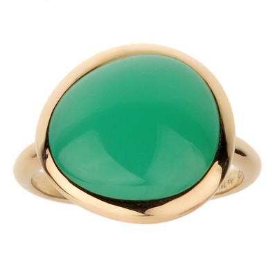 Fred of Paris Chrysoprase 18k Yellow Gold Cocktail Ring Size 5 1/4