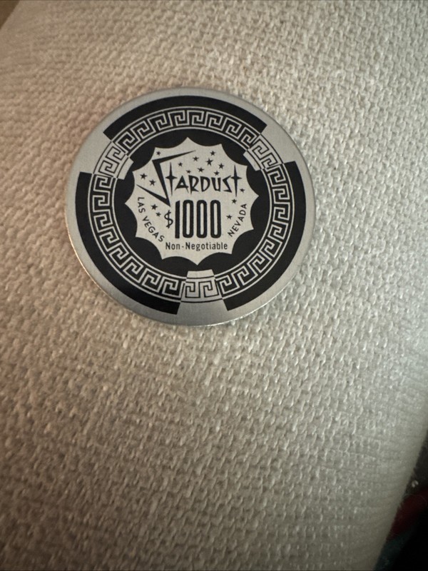 Stardust Casino $1000 Chip Vegas. Lorenzo Grilliette 735-6111 RARE Great Cond!
