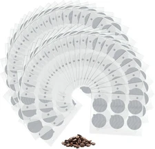 Ctosree 204 Pcs Espresso Coffee Capsules Foil Seals Aluminum Lids Stickers to Re