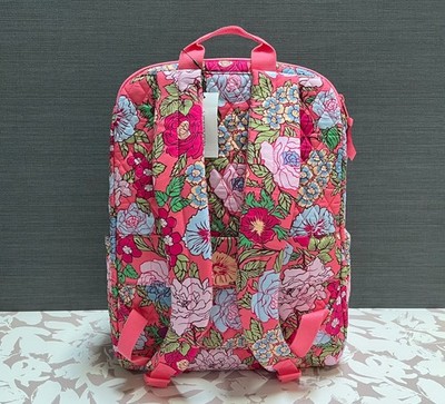 Vera Bradley Vibrant Gardenias Essential Large Backpack in Cotton