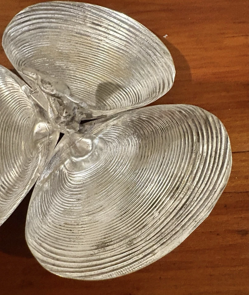 Vintage Sterling Silver Triple Clam Shell Serving Dish by Wallace - Image 2 of 4