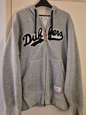 Duffer of St George 'Duffers' Vintage Retro Mens Zipped Hoodie Grey/White Size L