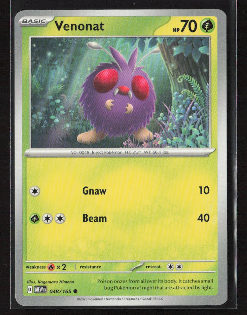 Venonat #048/165 SV: Scarlet & Violet 151 Common Pokemon TCG NM/M