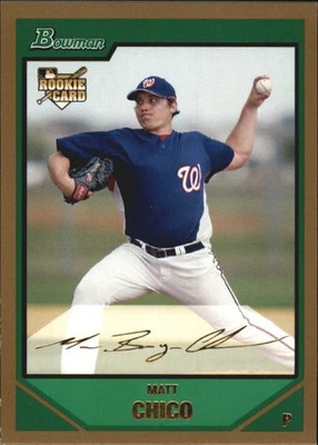 2007 Bowman Draft Gold #BDP2 Matt Chico Rookie Washington Nationals