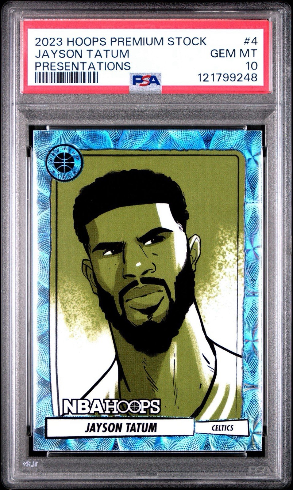 2023-24 Panini Hoops Premium Stock Presentations Jayson Tatum #4 PSA 10