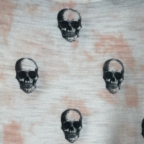 Skull Cashmere Tee Dropped Shoulder Boxy Shirt Size XS - Picture 6 of 10