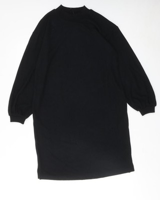 Marks and Spencer Damen Schwarz Polyester A-Linie Größe 10 Rundhals Pullover