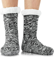 Slipper Socks with Grips for Men Winter Fuzzy Socks