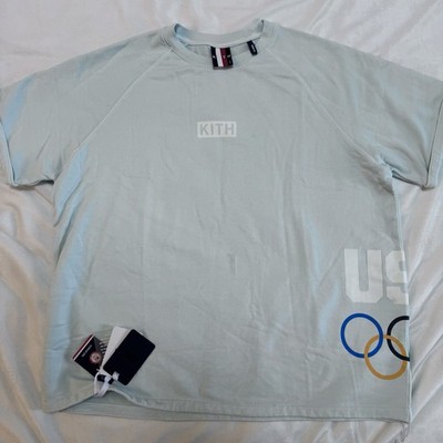 KITH For Team USA 5 Rings Howard French Terry Tee Glisten Size XL Authentic NEW