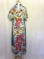 Handmade Colorful Unique Art-to-Wear Koi Fish Maxi Dress size Small/Medium