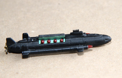 Galoob Military Micro Machines Tri Tube Submarine Black & Maroon Open
