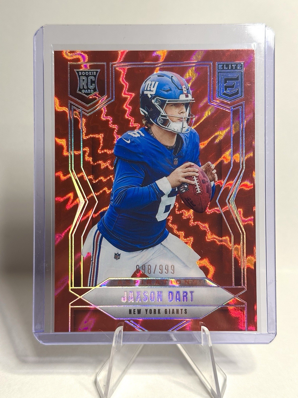 2025 Panini Donruss Elite - Jaxson Dart #103 Aspirations Red Shimmer /999 RC