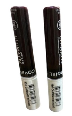Covergirl 2-Pack Outlast Ultimatte Liquid Lipstick 150 Cabernet with Bae .11 oz