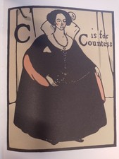 William Nicholson Woodcut Print 1898 C for Countess Alphabet Lithograph 1975