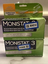 2 Monistat 3 Combination pack 3 Applicators (5g) + 9g tube + Exp 12/2026+