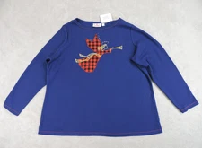 Quacker Factory Waffle Knit Top Women's 1X Blue Plain Motif  Holiday