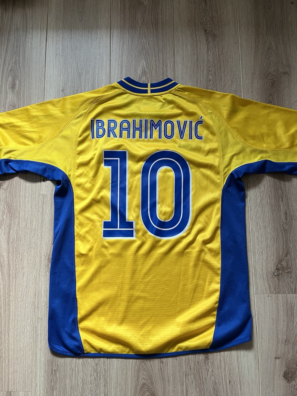 Maillot Suède Home 2004 Ibrahimovic 10 authentique vintage taille L