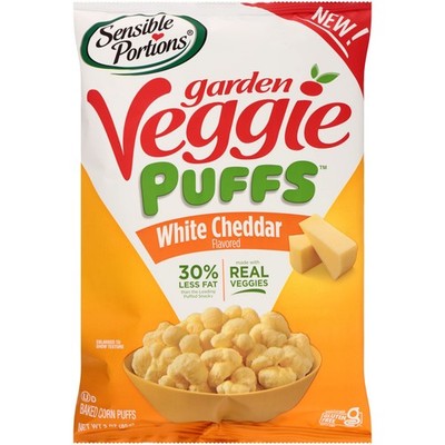 Sensible Portions Garden Veggie Puffs White Cheddar Snack 3 Ounce Pack of 6