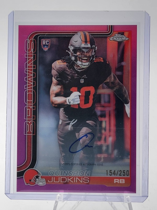 QUINSHON JUDKINS 2025 TOPPS CHROME ROOKIE PINK REFRACTOR RC AUTO /250 Q2272